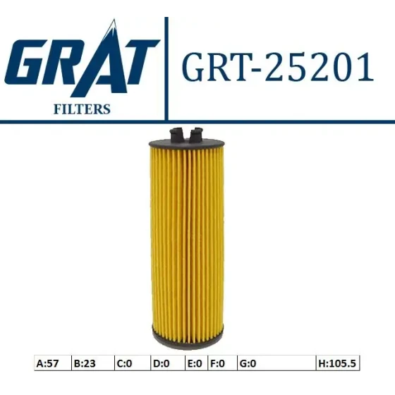 GRAT Yağ Filtresi – 25201 / OEM 55589295 ürün görseli