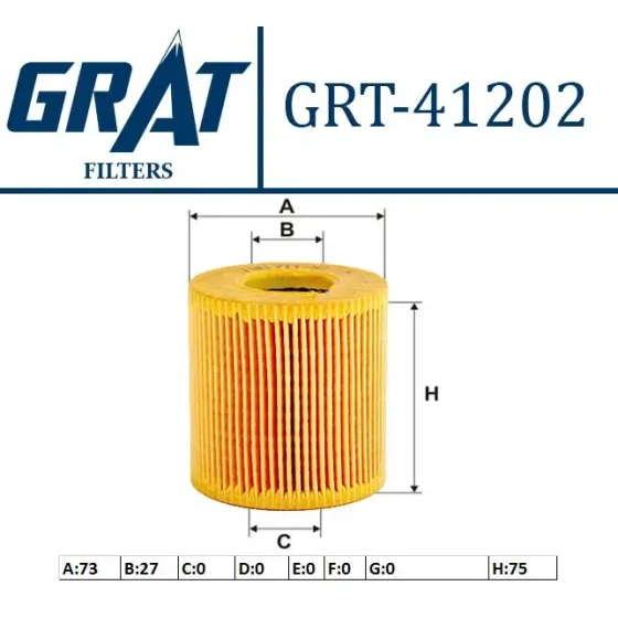 GRAT Yağ Filtresi – 41202 / OEM 15208AD200 ürün görseli
