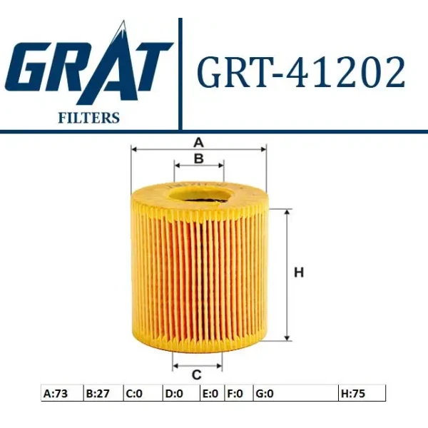 GRAT Yağ Filtresi – 41202 / OEM 15208AD200