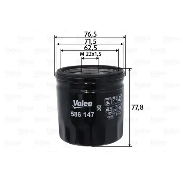 Valeo Yağ Filtresi – 586147