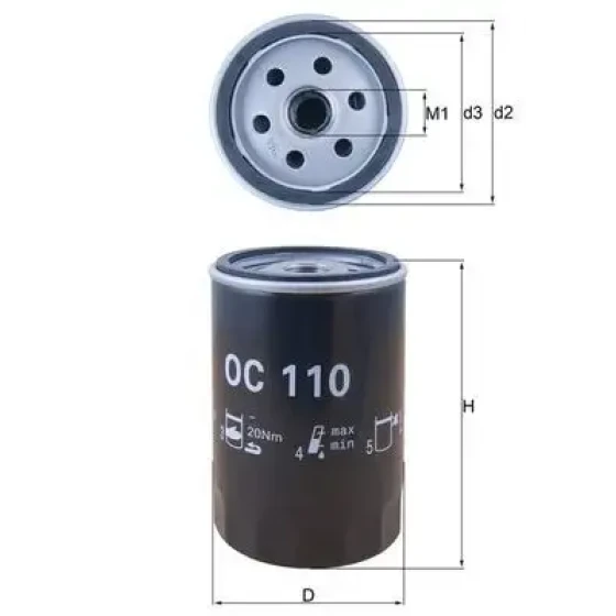 Mahle Yağ Filtresi – OC110 ürün görseli