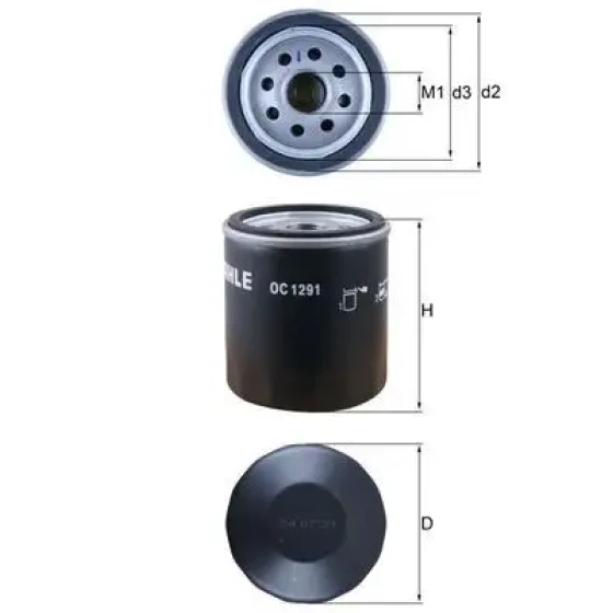 Mahle Yağ Filtresi – OC1291 / OEM 03L115561A ürün görseli
