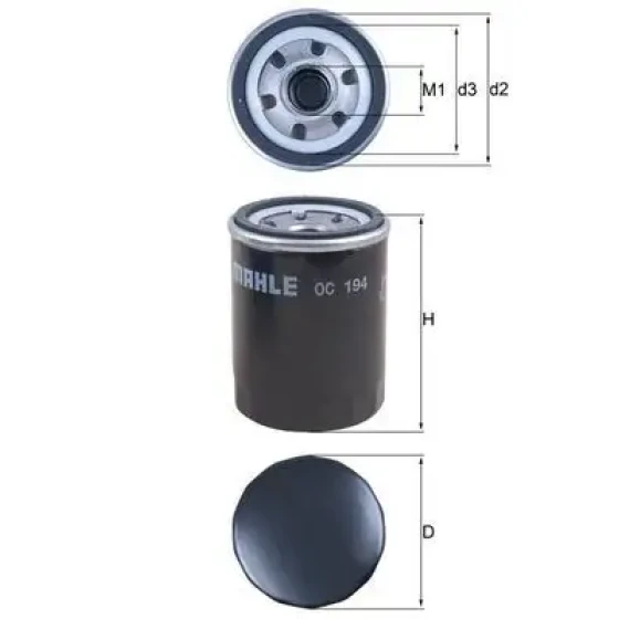 Mahle Yağ Filtresi – OC194 ürün görseli