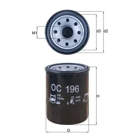 Mahle Yağ Filtresi – OC196 ürün görseli