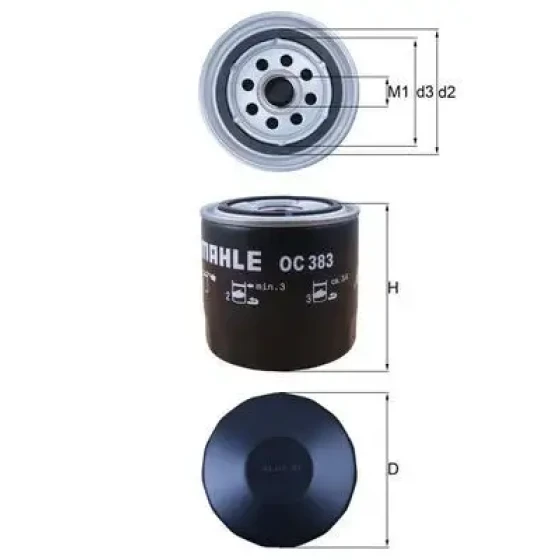 Mahle Yağ Filtresi – OC383 ürün görseli