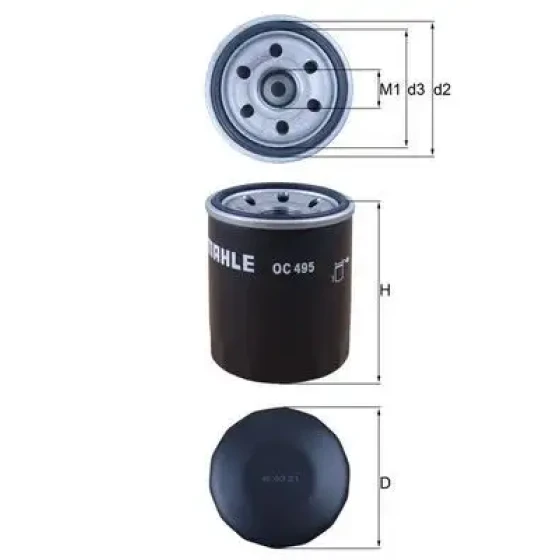 Mahle Yağ Filtresi – OC495 / OEM MR984204 ürün görseli