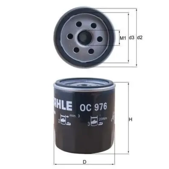 Mahle Yağ Filtresi – OC976 ürün görseli