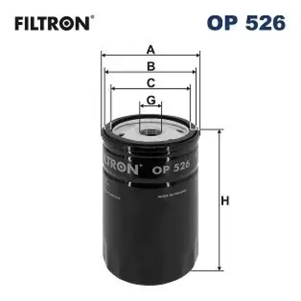 Filtron Yağ Filtresi – OP526/5 / OEM 078115561H
