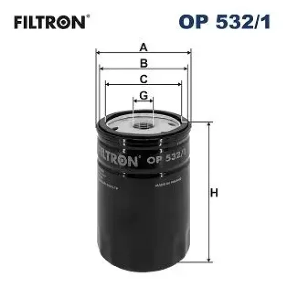 Filtron Yağ Filtresi – OP532/1 ürün görseli