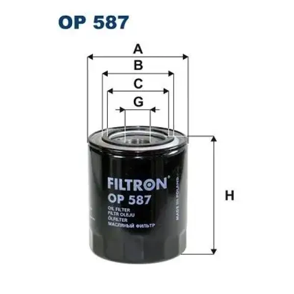 Filtron Yağ Filtresi – OP587