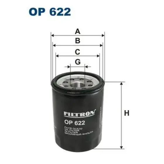 Filtron Yağ Filtresi – OP622 ürün görseli
