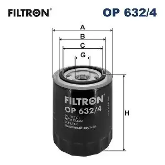 Filtron Yağ Filtresi – OP632/4 ürün görseli