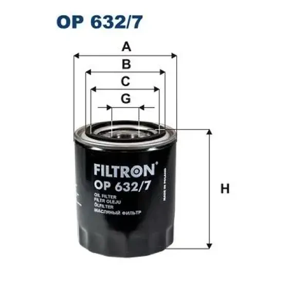 Filtron Yağ Filtresi – OP632/7 / OEM 263104A010 ürün görseli