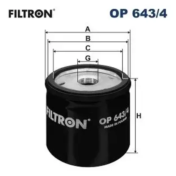 Filtron Yağ Filtresi – OP643/4 ürün görseli