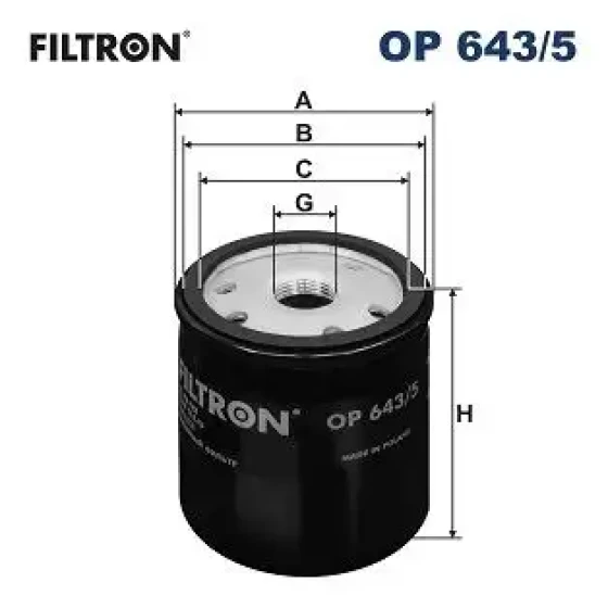 Filtron Yağ Filtresi – OP643/5 ürün görseli