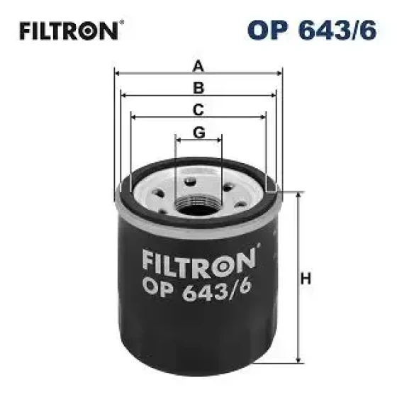 Filtron Yağ Filtresi – OP643/6 / OEM 152085758R ürün görseli