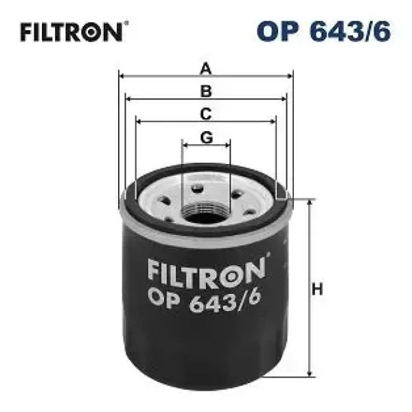 Filtron Yağ Filtresi – OP643/6 / OEM 152085758R