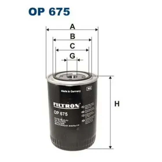 Filtron Yağ Filtresi – OP675/1 ürün görseli