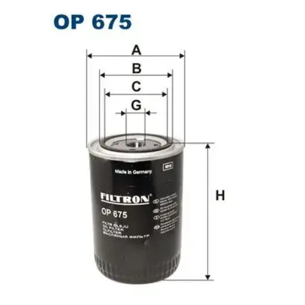 Filtron Yağ Filtresi – OP675/1