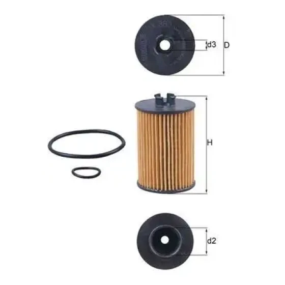 Mahle Yağ Filtresi – OX382D / OEM A2661800010 ürün görseli
