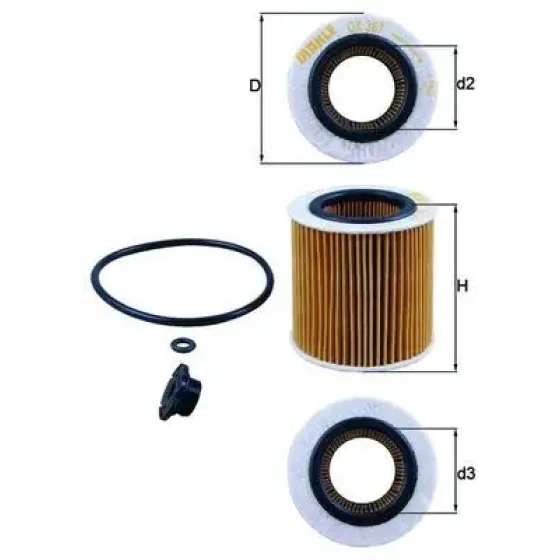 Mahle Yağ Filtresi – OX387D1 / OEM 11427953125 ürün görseli