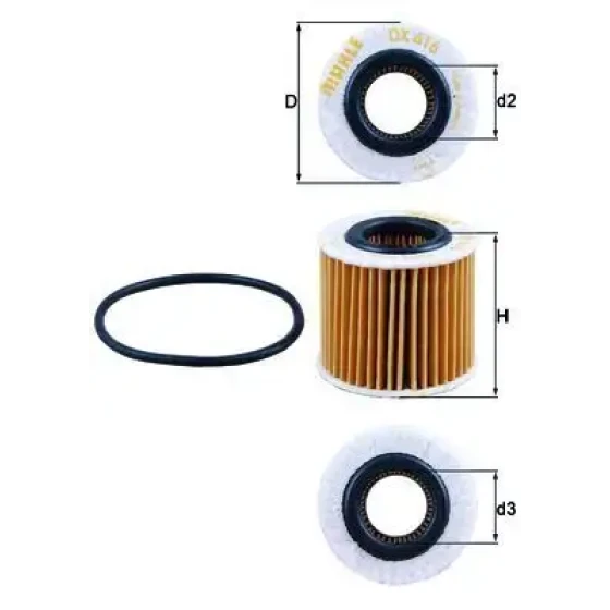 Mahle Yağ Filtresi – OX416D1 / OEM 04152YZZA6 ürün görseli