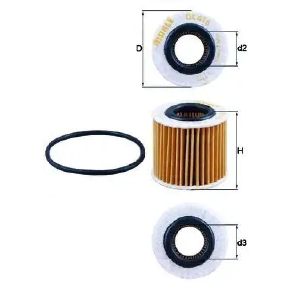 Mahle Yağ Filtresi – OX416D1 / OEM 04152YZZA6