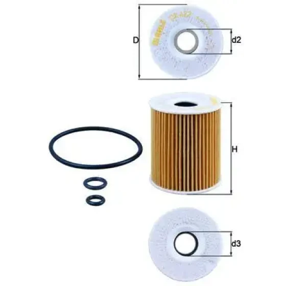 Mahle Yağ Filtresi – OX422D / OEM 03P115562 ürün görseli