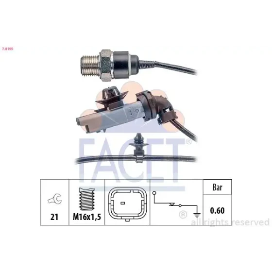 Facet Yağ Müşürü – 7.0199 / OEM 9670363580 ürün görseli