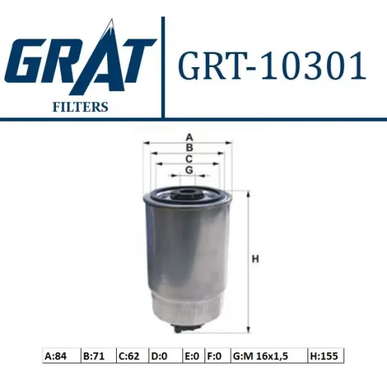 GRAT Yakıt Filtresi – 10301 / OEM 46797378 ürün görseli