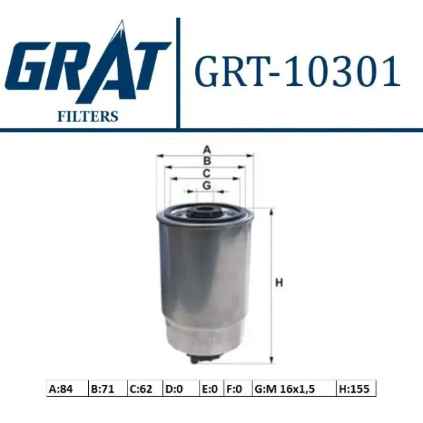 GRAT Yakıt Filtresi – 10301 / OEM 46797378