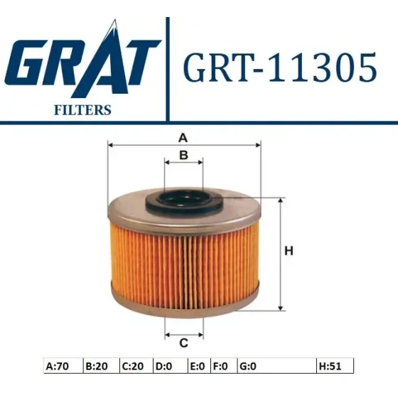 GRAT Yakıt Filtresi – 11305 / OEM 7701043620 ürün görseli