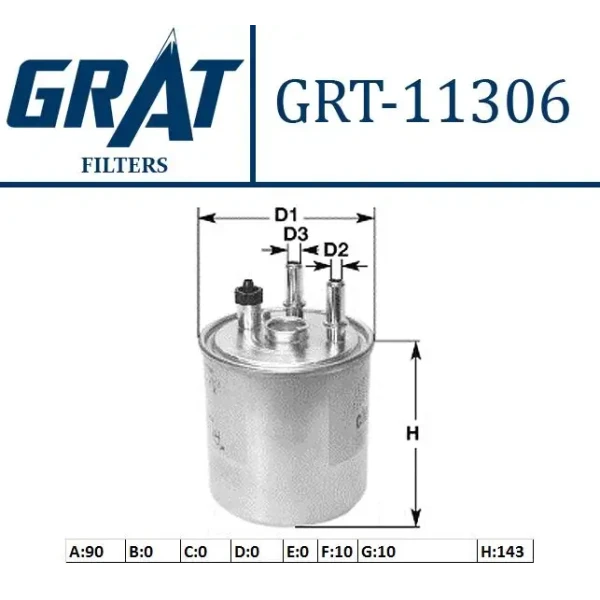 GRAT Yakıt Filtresi – 11306 / OEM 7701478277