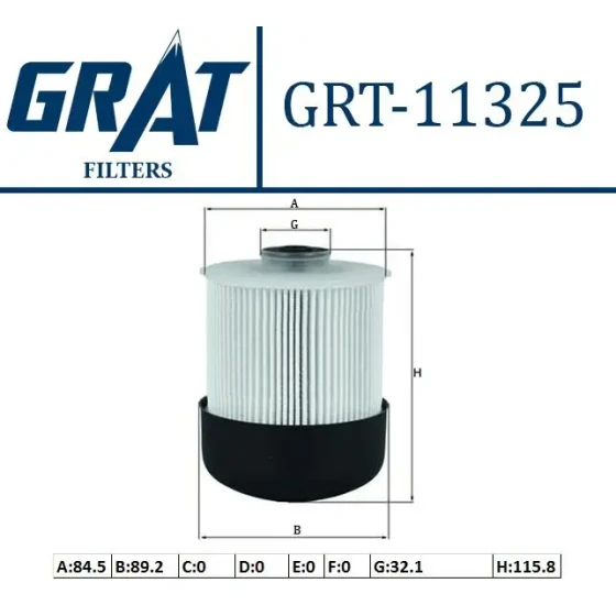 GRAT Yakıt Filtresi – 11325 / OEM 164037803R ürün görseli