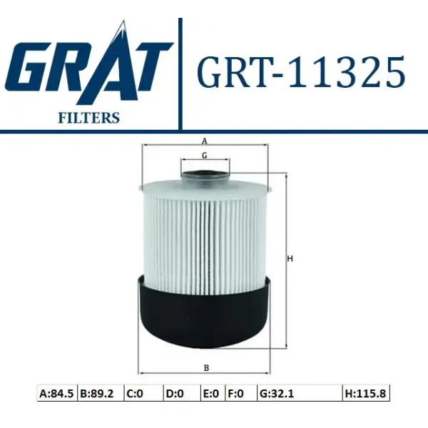 GRAT Yakıt Filtresi – 11325 / OEM 164037803R