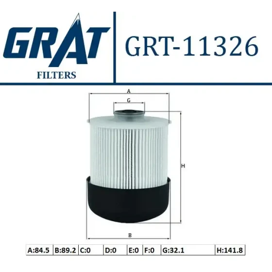 GRAT Yakıt Filtresi – 11326 / OEM 164039560R ürün görseli