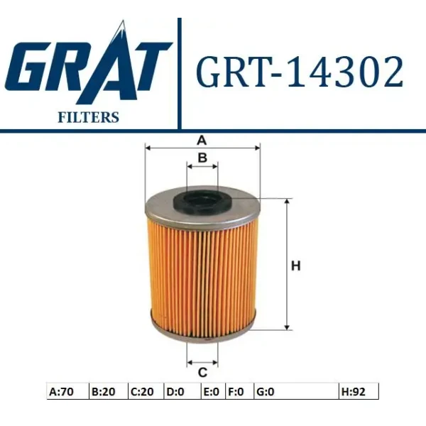 GRAT Yakıt Filtresi – 14302 / OEM 818531