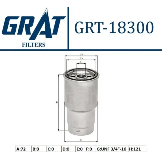 GRAT Yakıt Filtresi – 18300 / OEM 2339064450 ürün görseli
