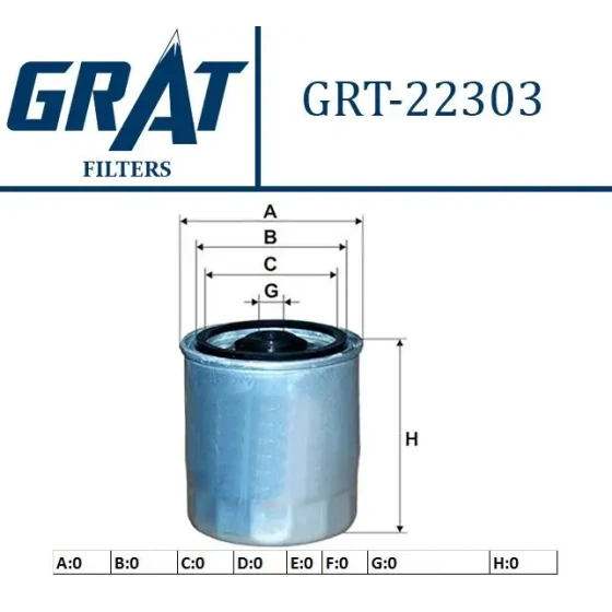 GRAT Yakıt Filtresi – 22303 / OEM A6010900352 ürün görseli