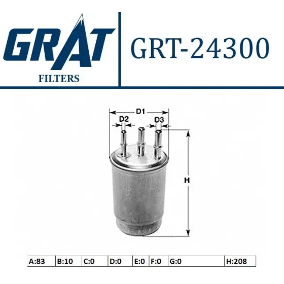 GRAT Yakıt Filtresi – 24300 / OEM 7701478547 ürün görseli