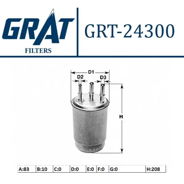 GRAT Yakıt Filtresi – 24300 / OEM 7701478547