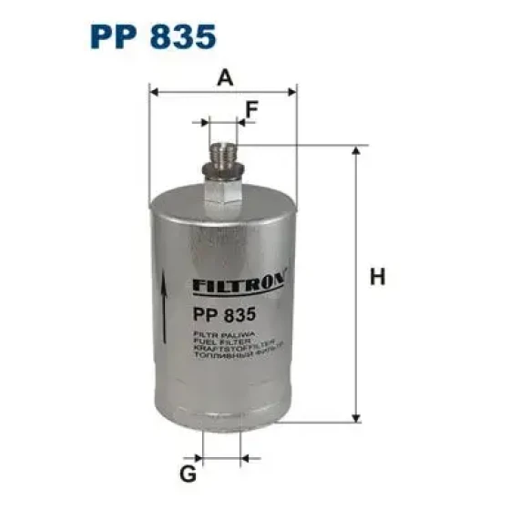 Filtron Yakıt Filtresi – PP835 ürün görseli
