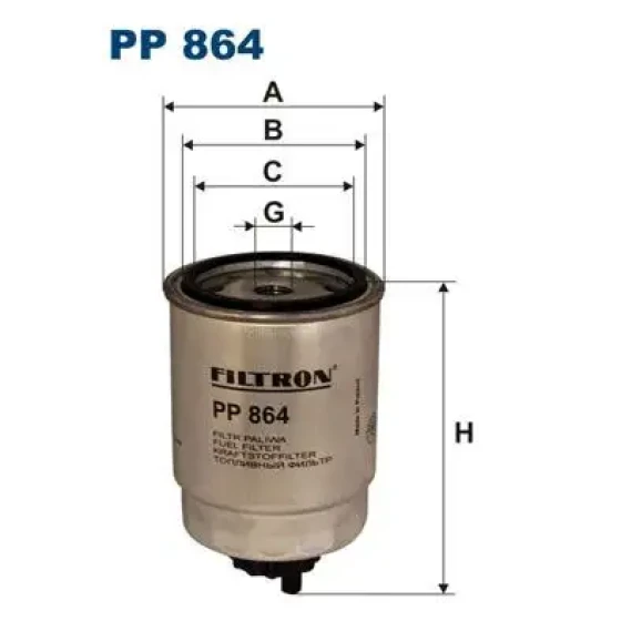 Filtron Yakıt Filtresi – PP864 ürün görseli