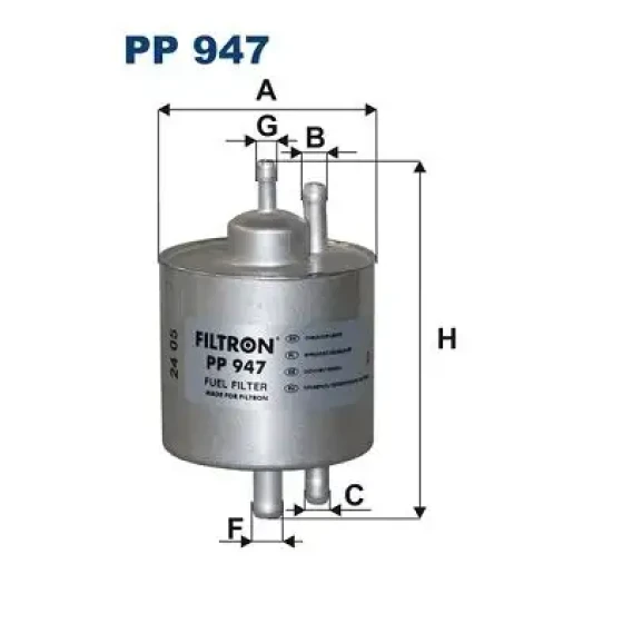 Filtron Yakıt Filtresi – PP947 / OEM A0024773901 ürün görseli