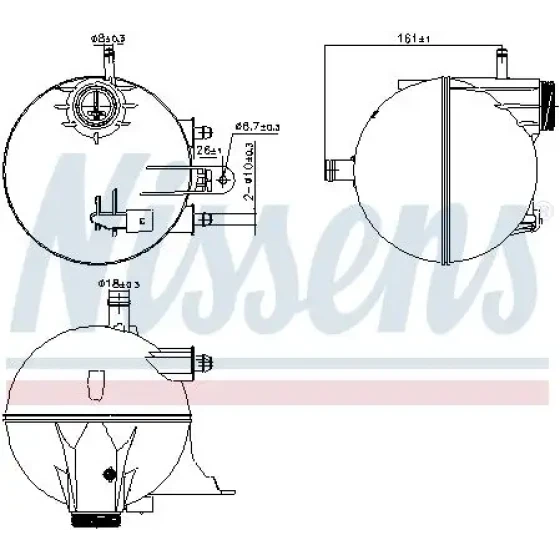 Nissens Yedek Su Deposu – 996295 / OEM A1695000149 ürün görseli