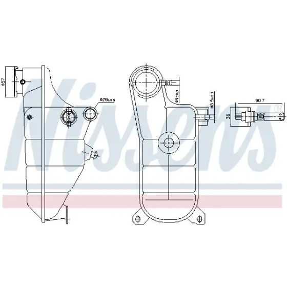 Nissens Yedek Su Deposu – 996364 / OEM A1245001749 ürün görseli