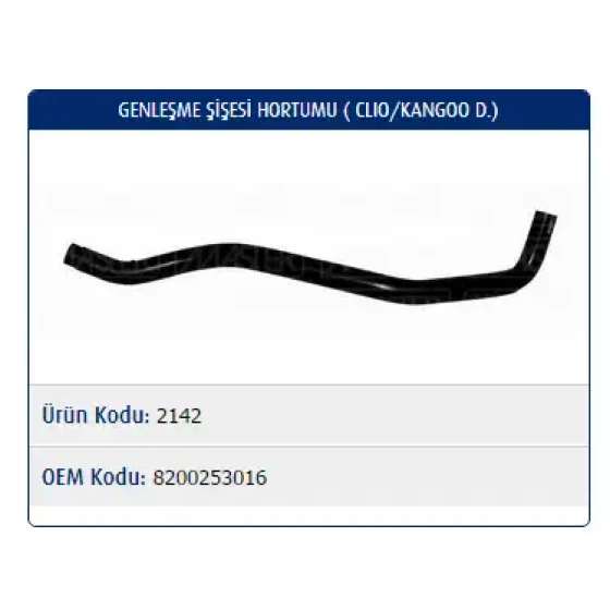 Master Yedek Su Deposu Hortumu – M2142 / OEM 8200253016 ürün görseli