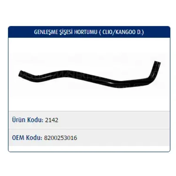 Master Yedek Su Deposu Hortumu – M2142 / OEM 8200253016