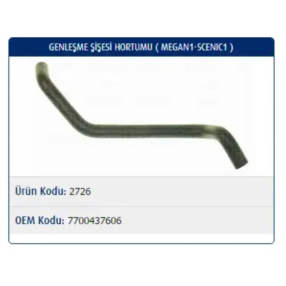 Master Yedek Su Deposu Hortumu – M2726 / OEM 7700437606 ürün görseli